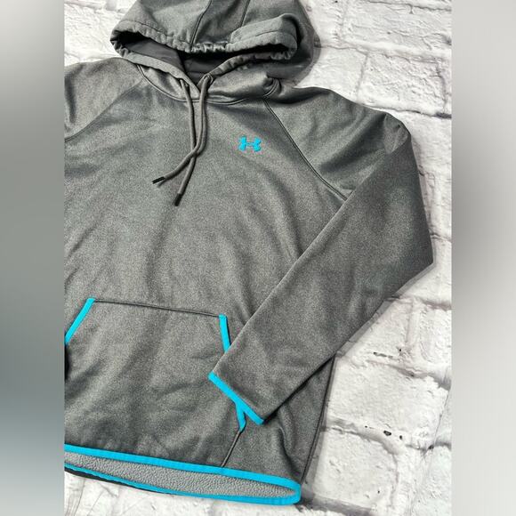 Under armour women’s storm coldgear loose fit gray pullover hoodie sweatshirt - Picture 3 of 6
